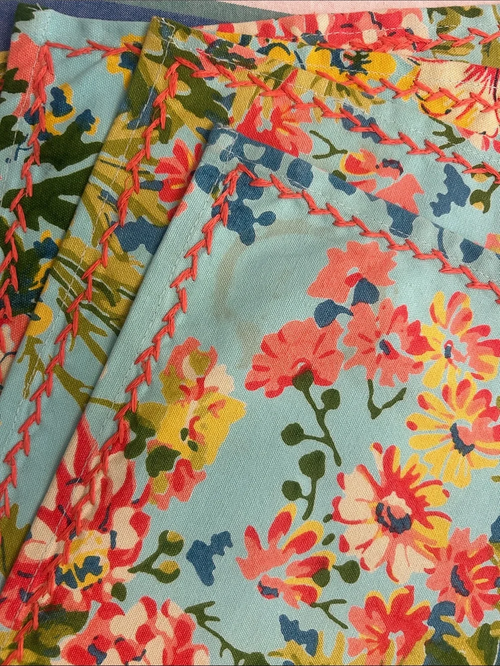 April Cornell floral fabric placemats NWOT